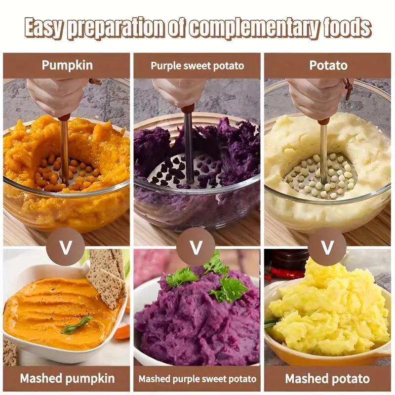 Baby Food With Sweet Potato - Schiacciapatate in Acciaio Inox 201, Pressa