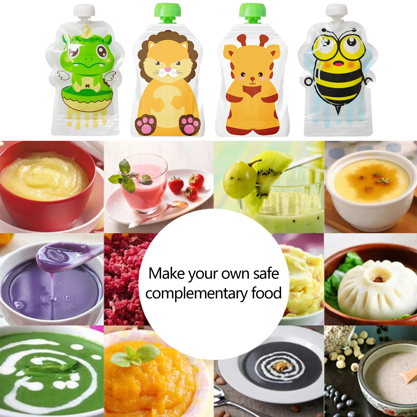 4 pezzi sacchetto di conservaz - Baby Food Pouches Reusable recensione e prezzo